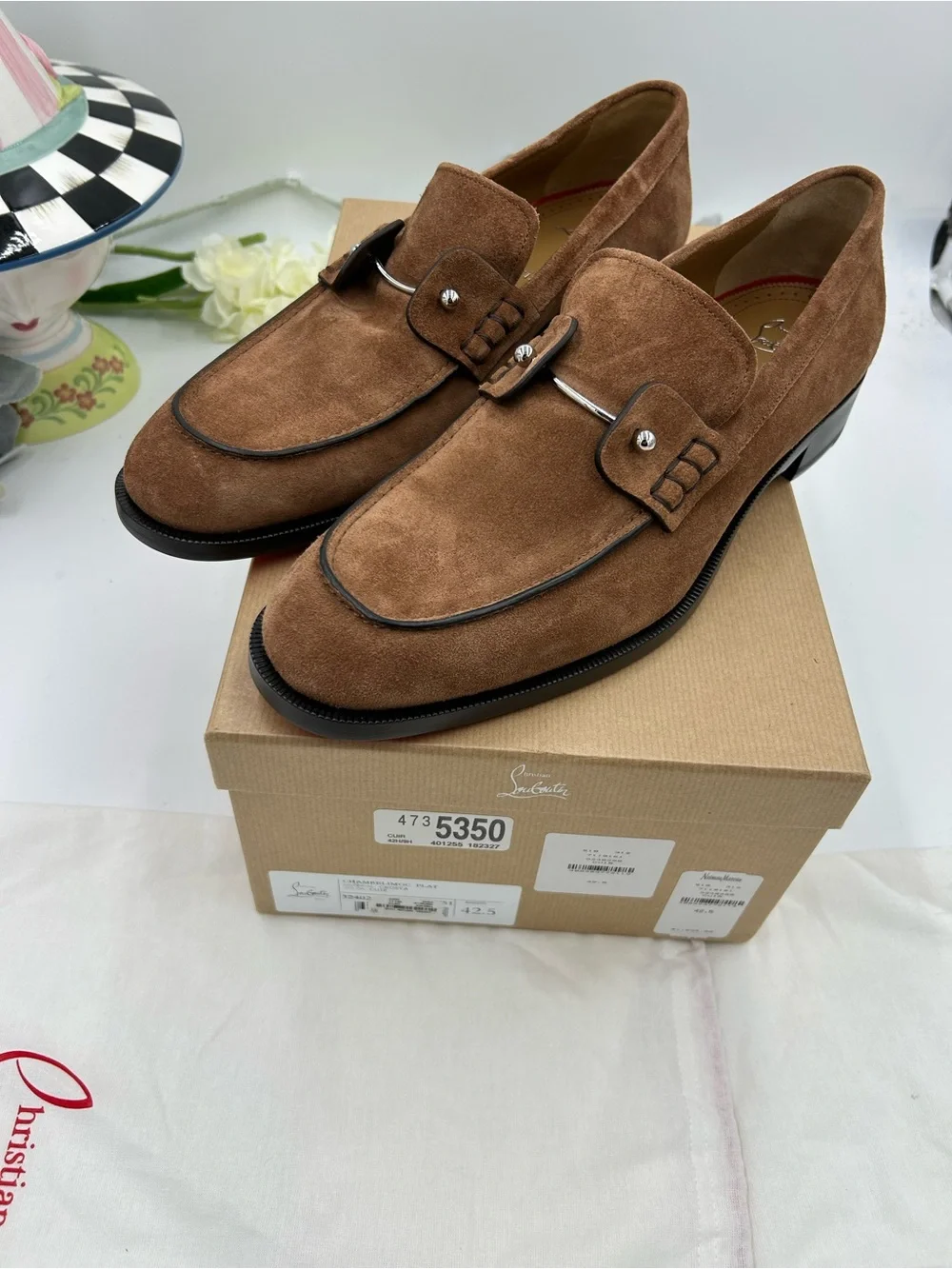 Men's Christian Louboutin CHAMBELIMOC loafers size 42.5 made in Italy